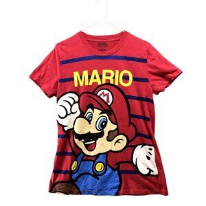 Super Mario Junior Girls Size XL Graphic‎ T Shirt Red Crewneck Short Sleeve